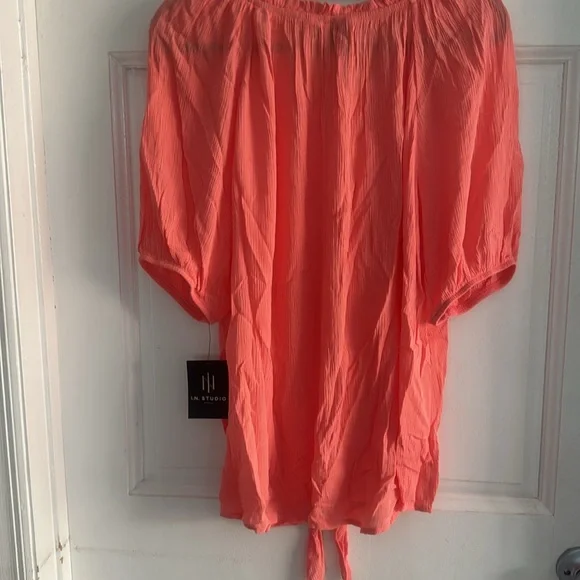 I.N. Studio Coral Blouse s. 2X new w tags - Picture 4 of 5